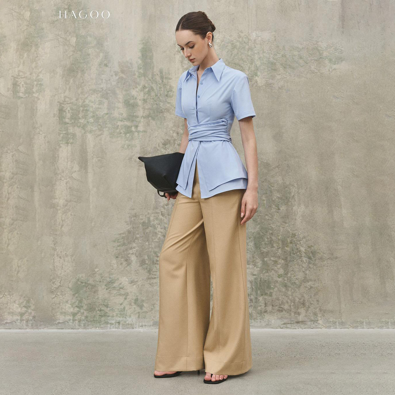 Straight leg pants with matching pants